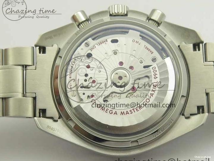 0114 Speedmaster Moonwatch OMF 1:1 Best Edition Black Dial Orange Hand on SS Bracelet A Timeless 8044